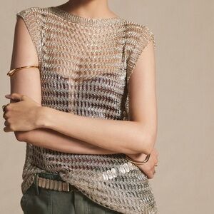 👘 Anthropologie Gold Chainlink Kaftan